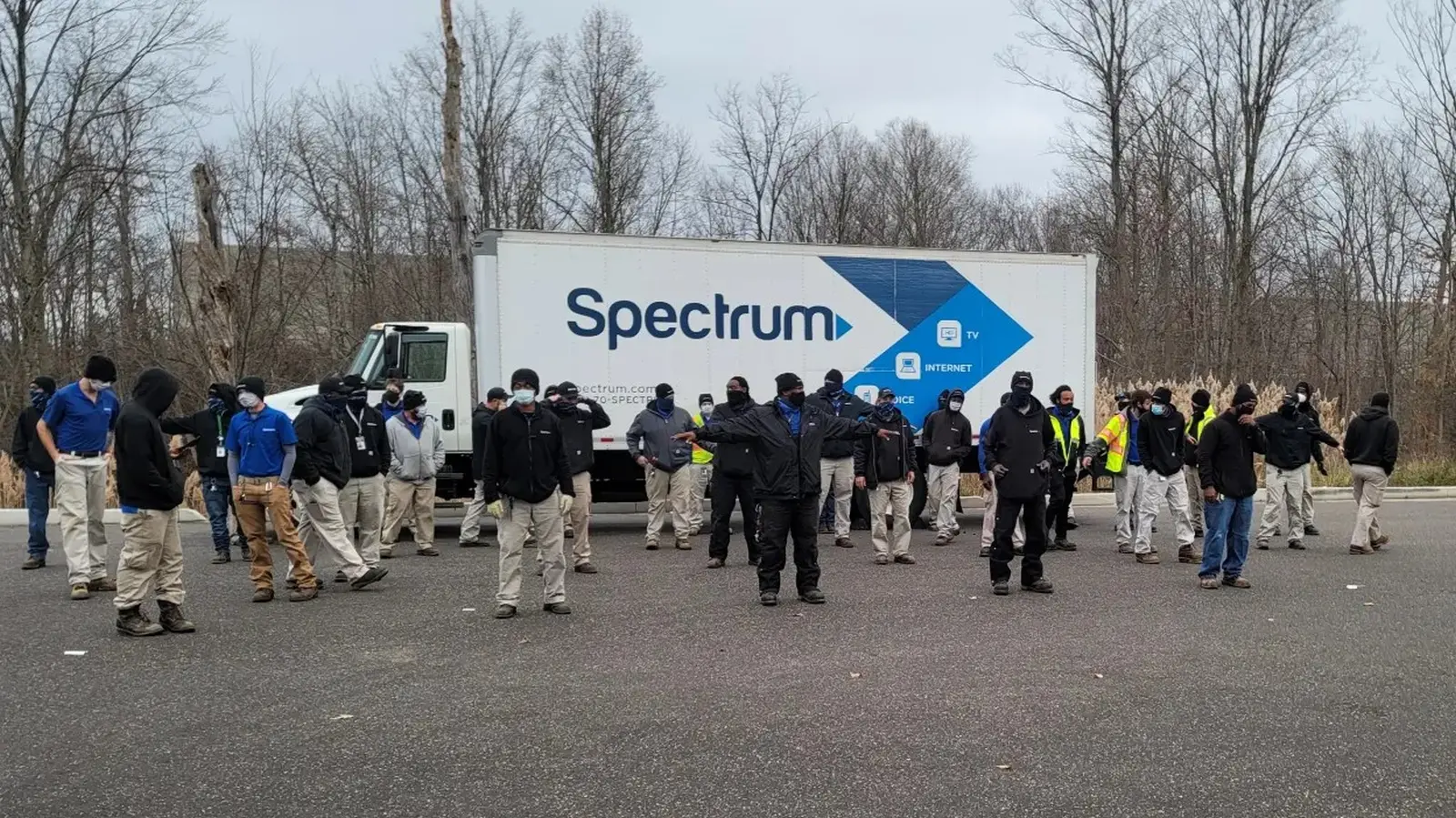 Technician team assembled during Ohio storm response deployment
