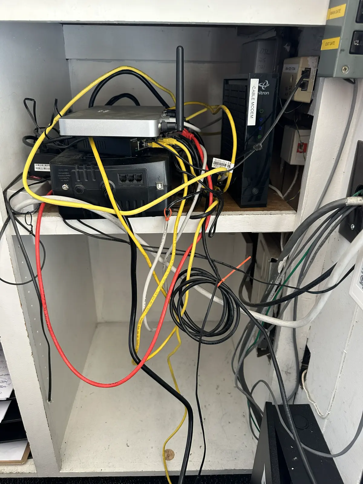 Retail under-counter network cleanup before