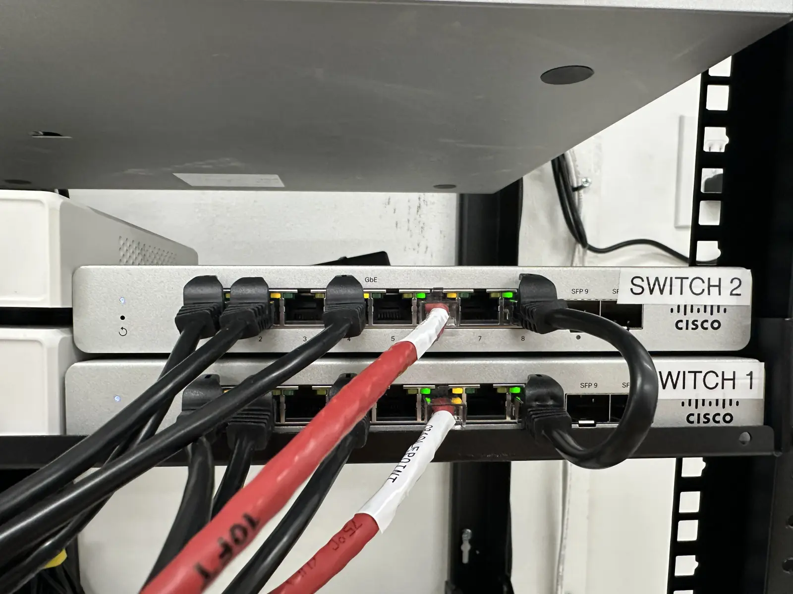 Labeled Cisco switch and structured patching