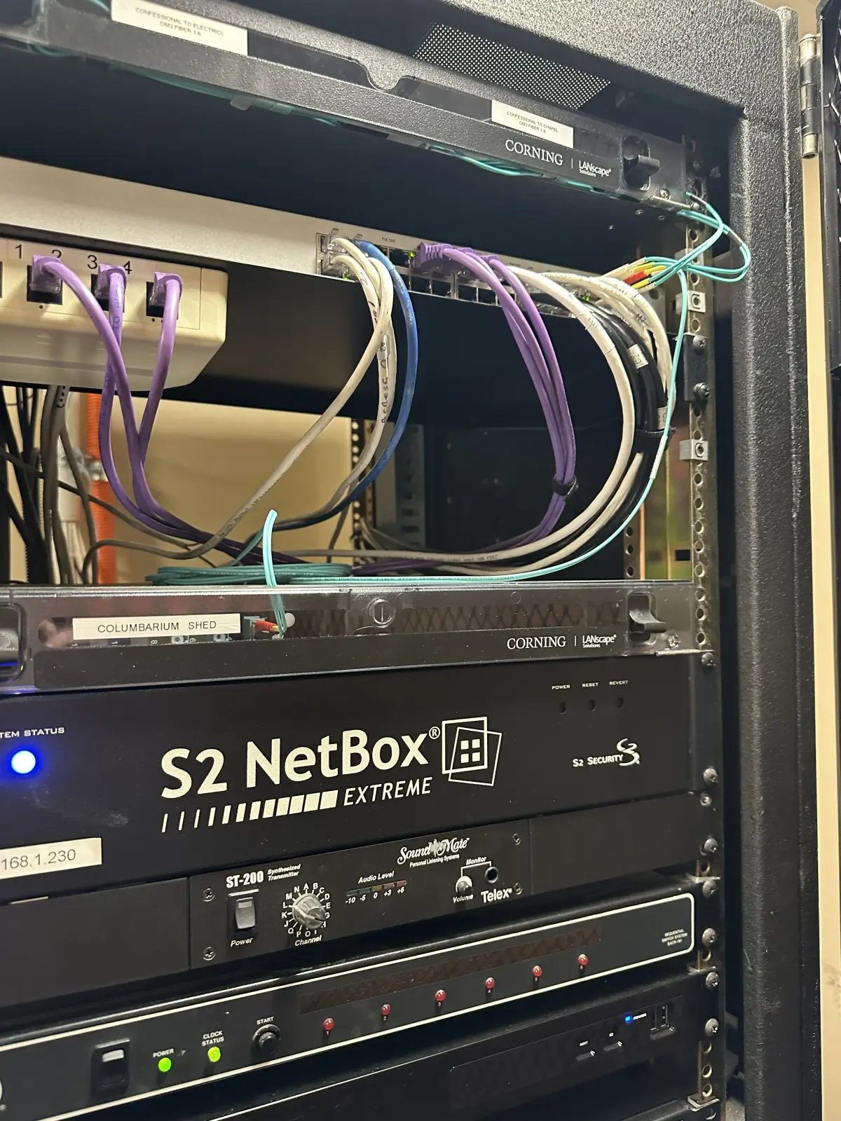 Rack with security, fiber, and mixed equipment deployment